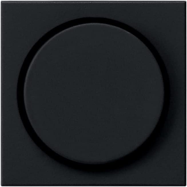0650005 Накладка Gira System 55 с поворотной кнопкой для светорегуляторов и эл. потенциометров Черный матовый фото